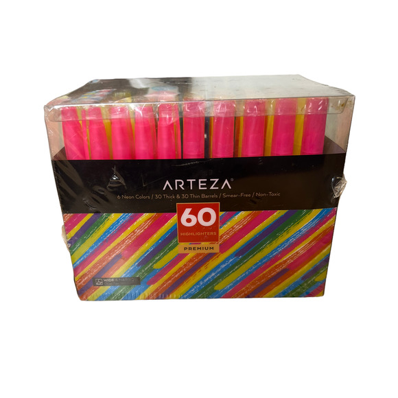 Arteza Other - Arteza 60 Pack Highlighters Thick and Thin 6 Colors Bulk